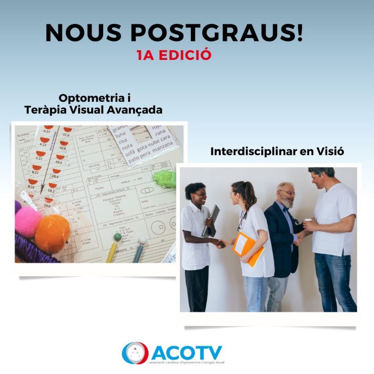 Més informació sobre l'article Nous postgraus d’Optometria i Teràpia Visual Avançada i Interdisciplinar de la Visió!